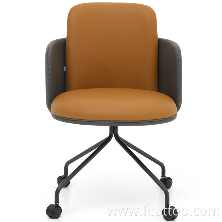 Hot Sales Household Furniture High Sofa Chair With Wheel Move Computer Leather Lounge Chair